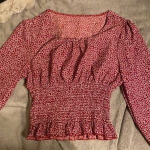 cropped square neck blouse